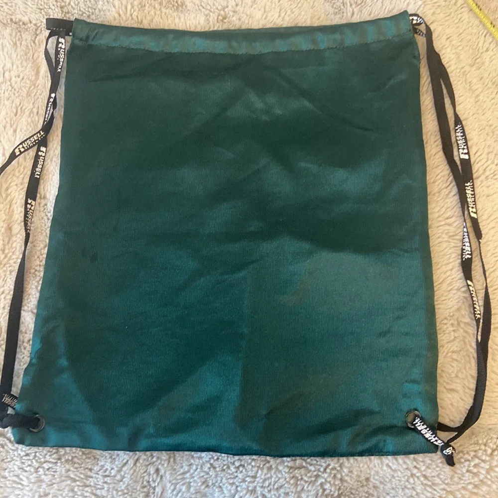 NWOT Russell green Jersey drawstring bag.